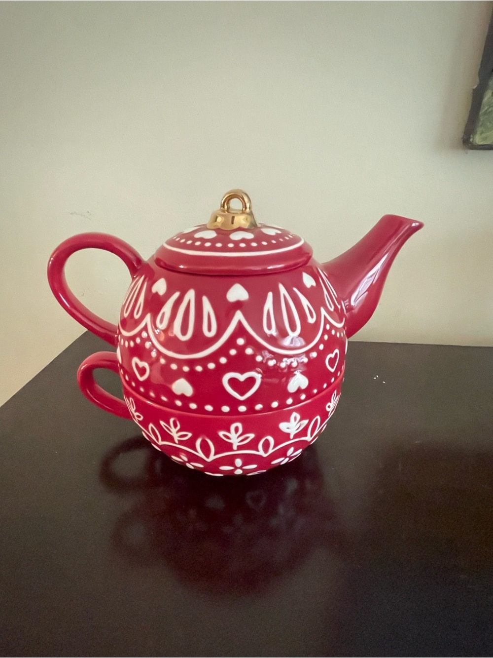 Ceramic Teapot with matching Cup